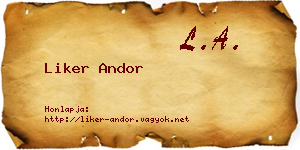 Liker Andor névjegykártya