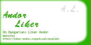 andor liker business card